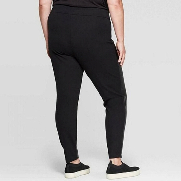 AVA & VIV Womens Black Vegan Leather Pants 3X - Picture 2 of 7